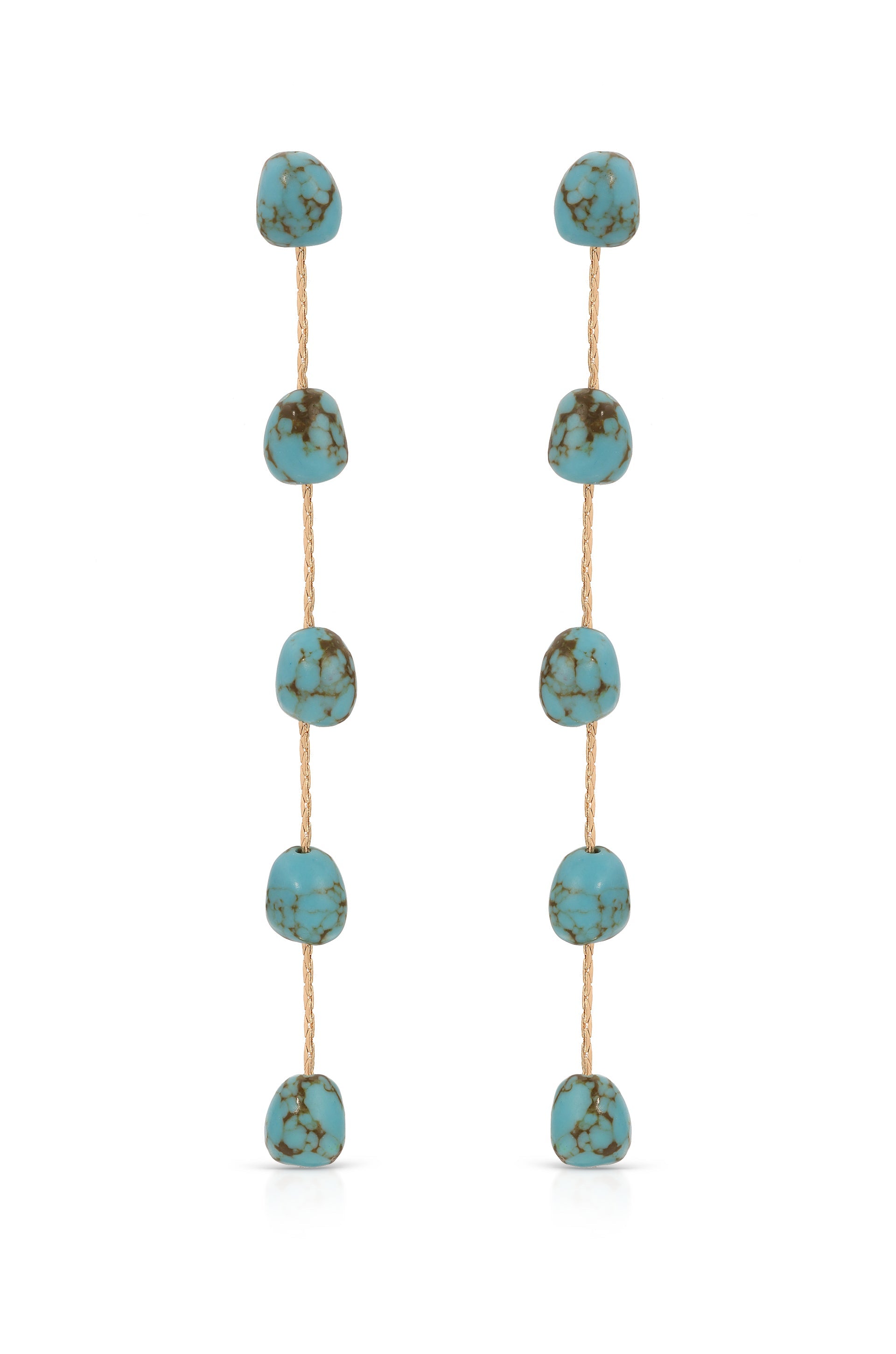 Dripping Turquoise Delicate Drop Earrings
