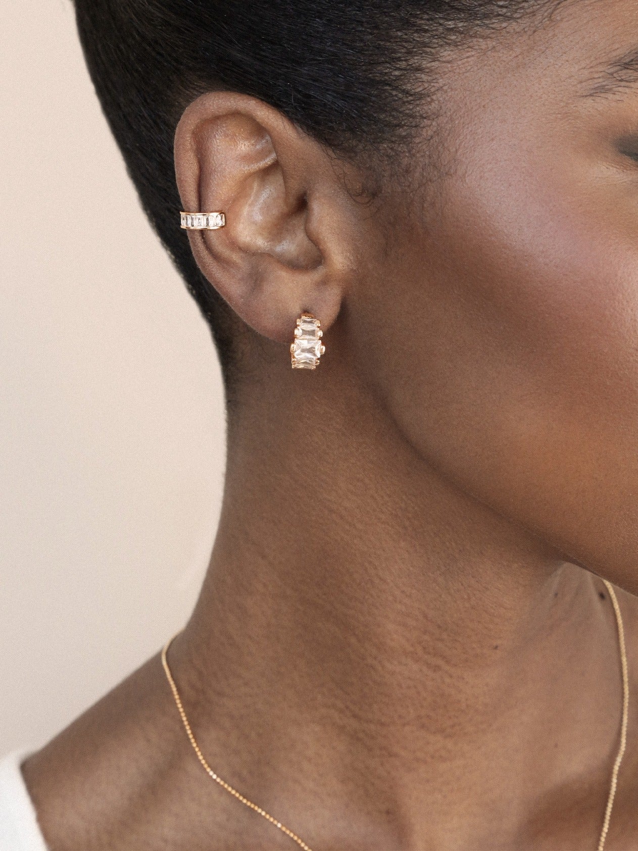 Diamond Shine Mini Hoop Earrings