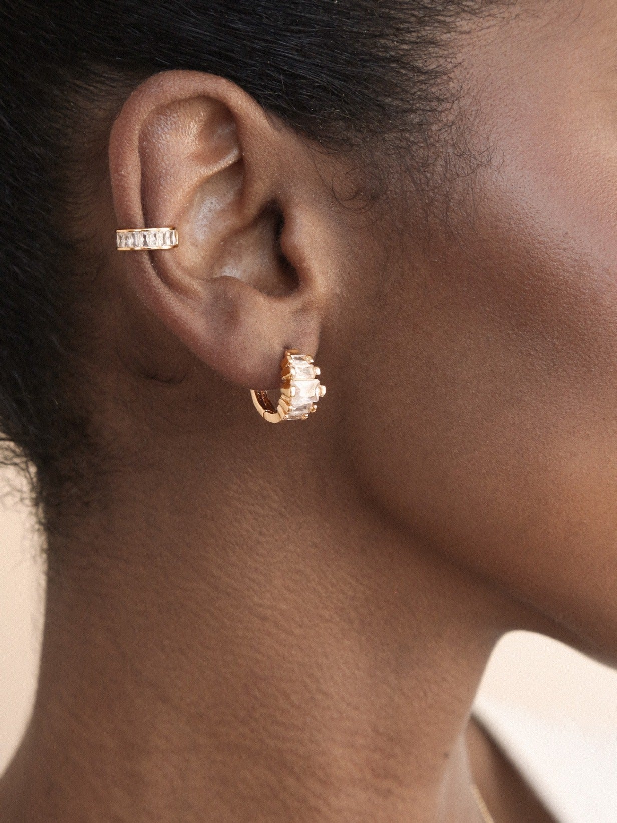 Diamond Shine Mini Hoop Earrings