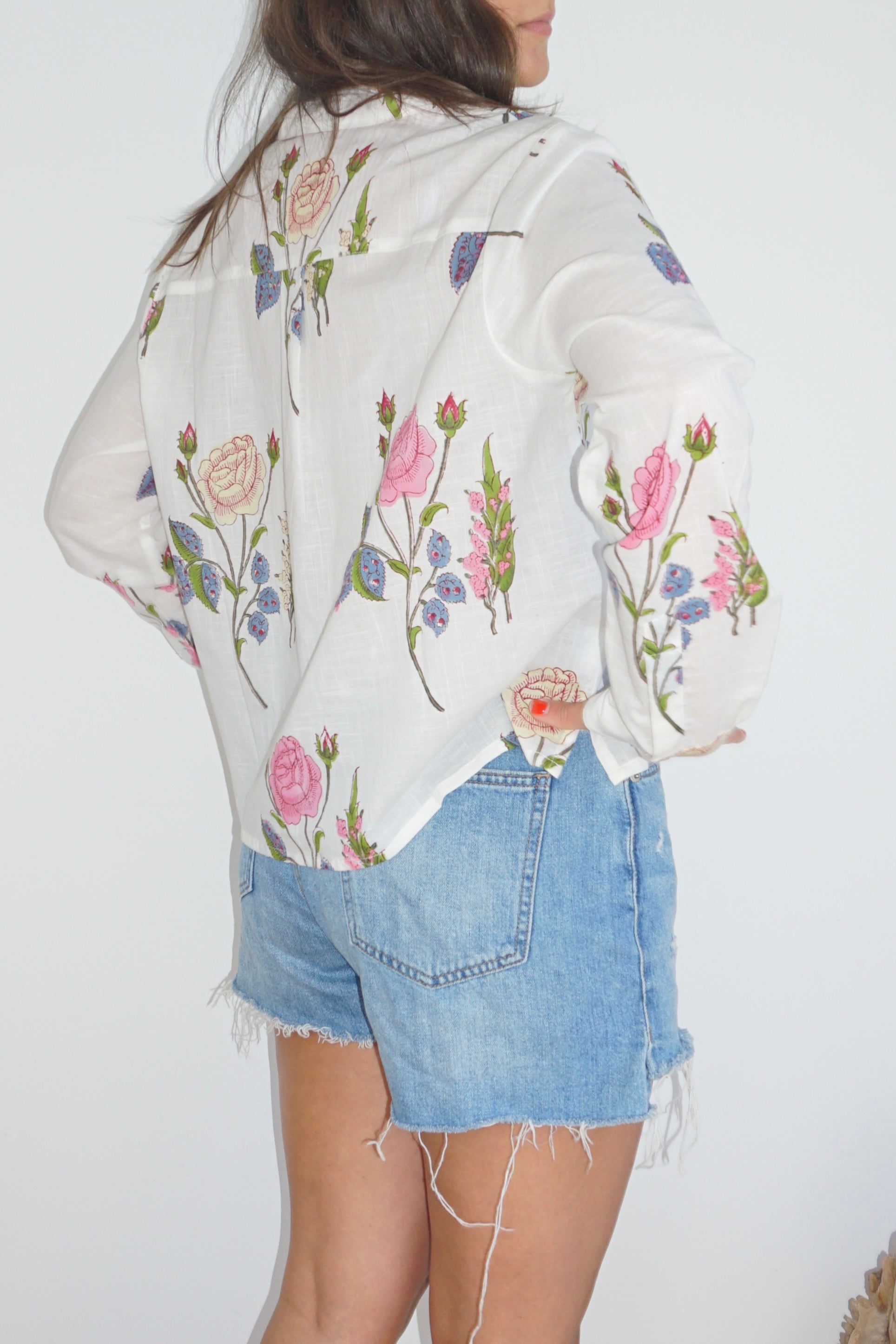 Evelyn Blouse in Multi Rosette