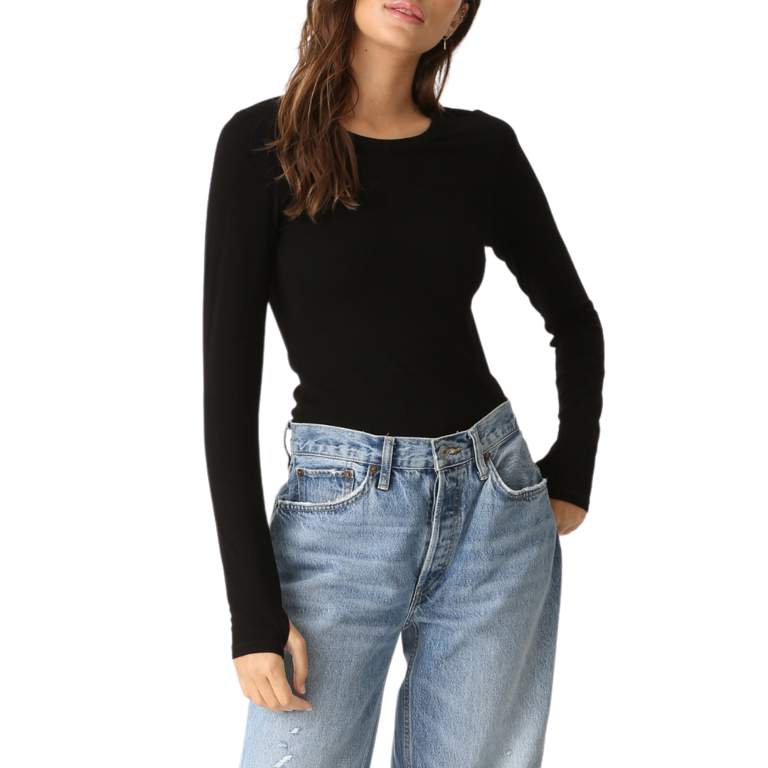 Olivia Rib Top - Black