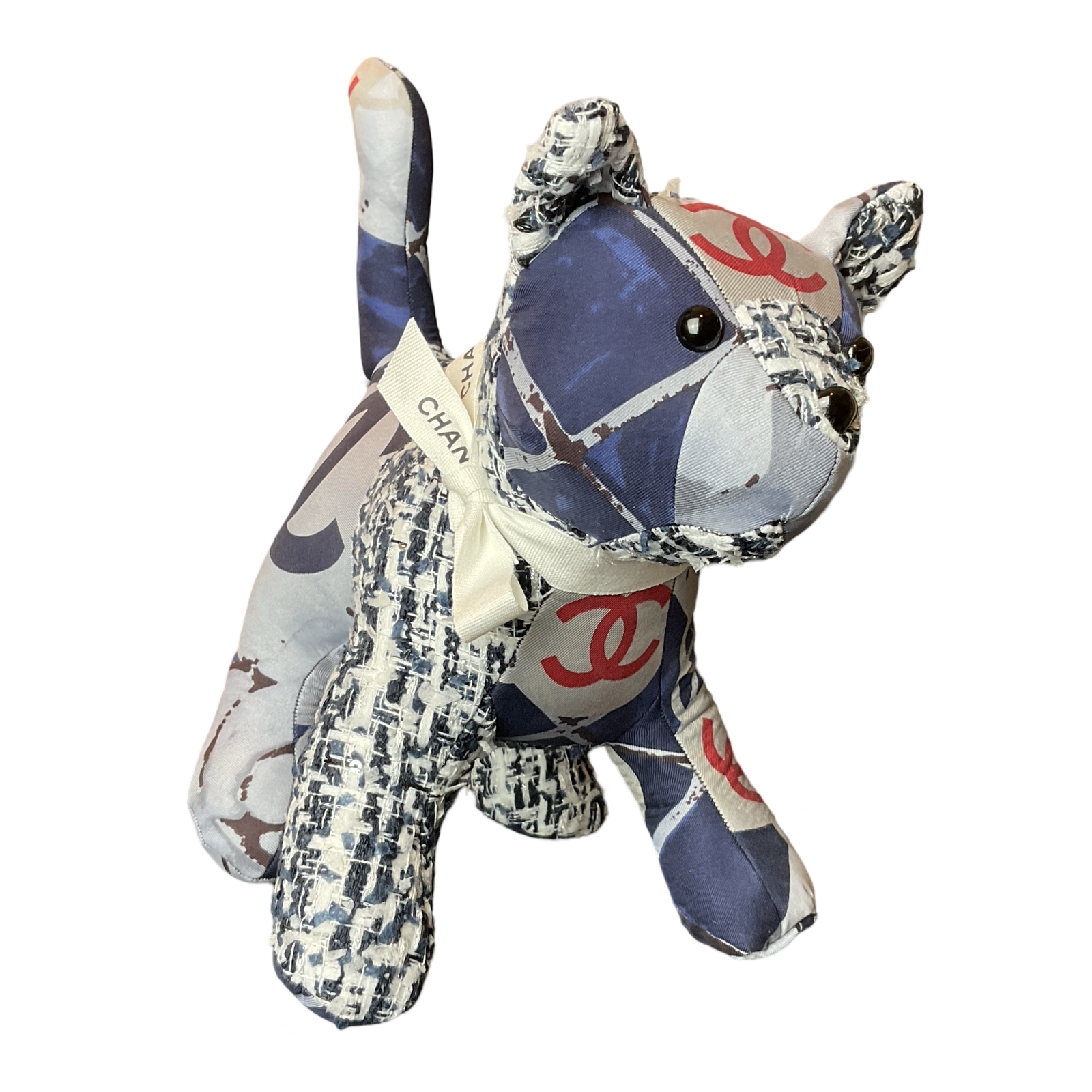 CC Monogram Vintage Silk Scarf Patchwork Kitten