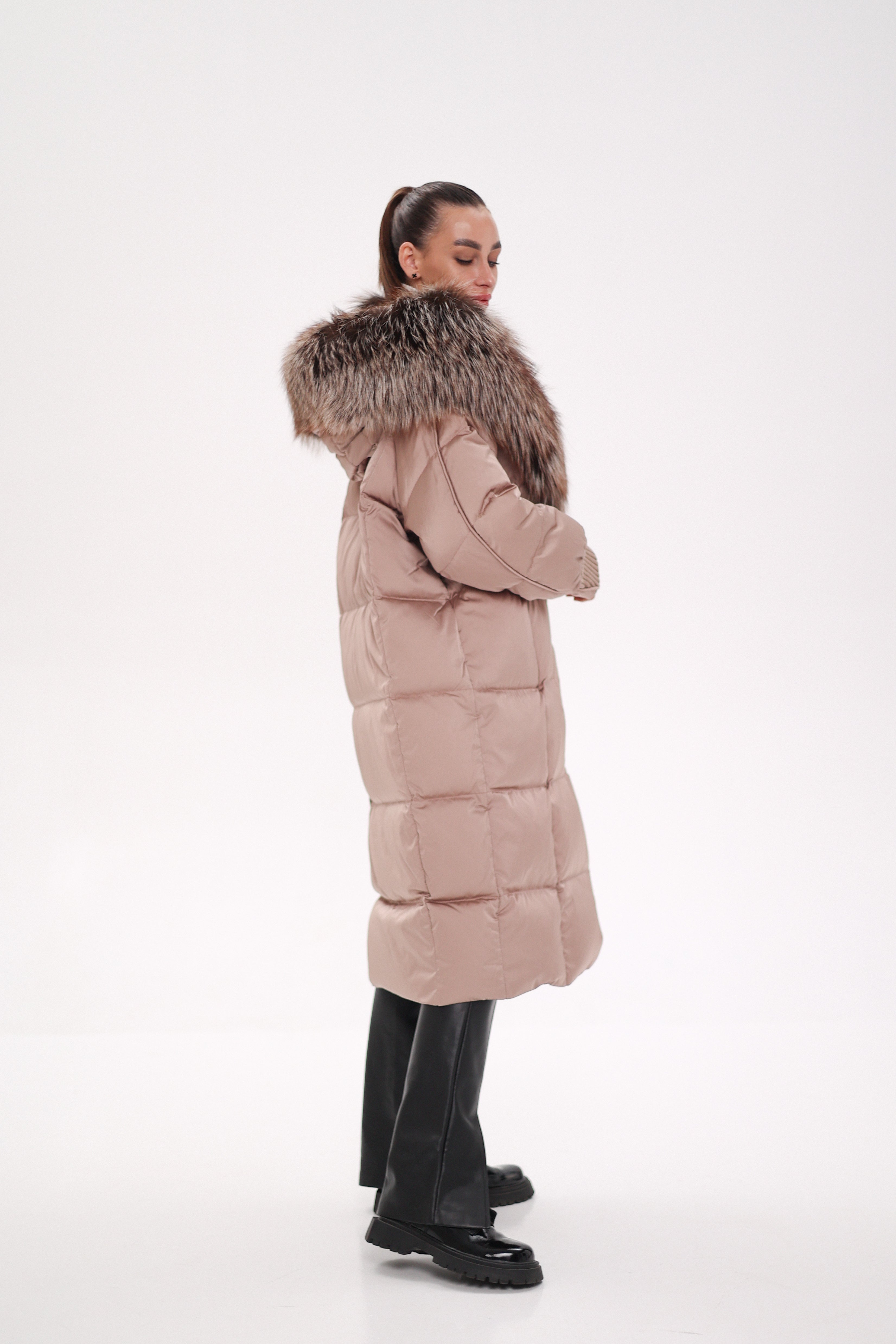 Rei Silver Fox Fully Lined Hood Down Coat in Blush