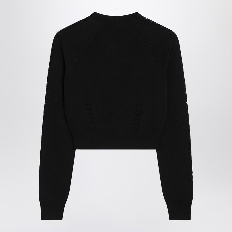 Dolce&Gabbana Black Cardigan With Punched Details Women