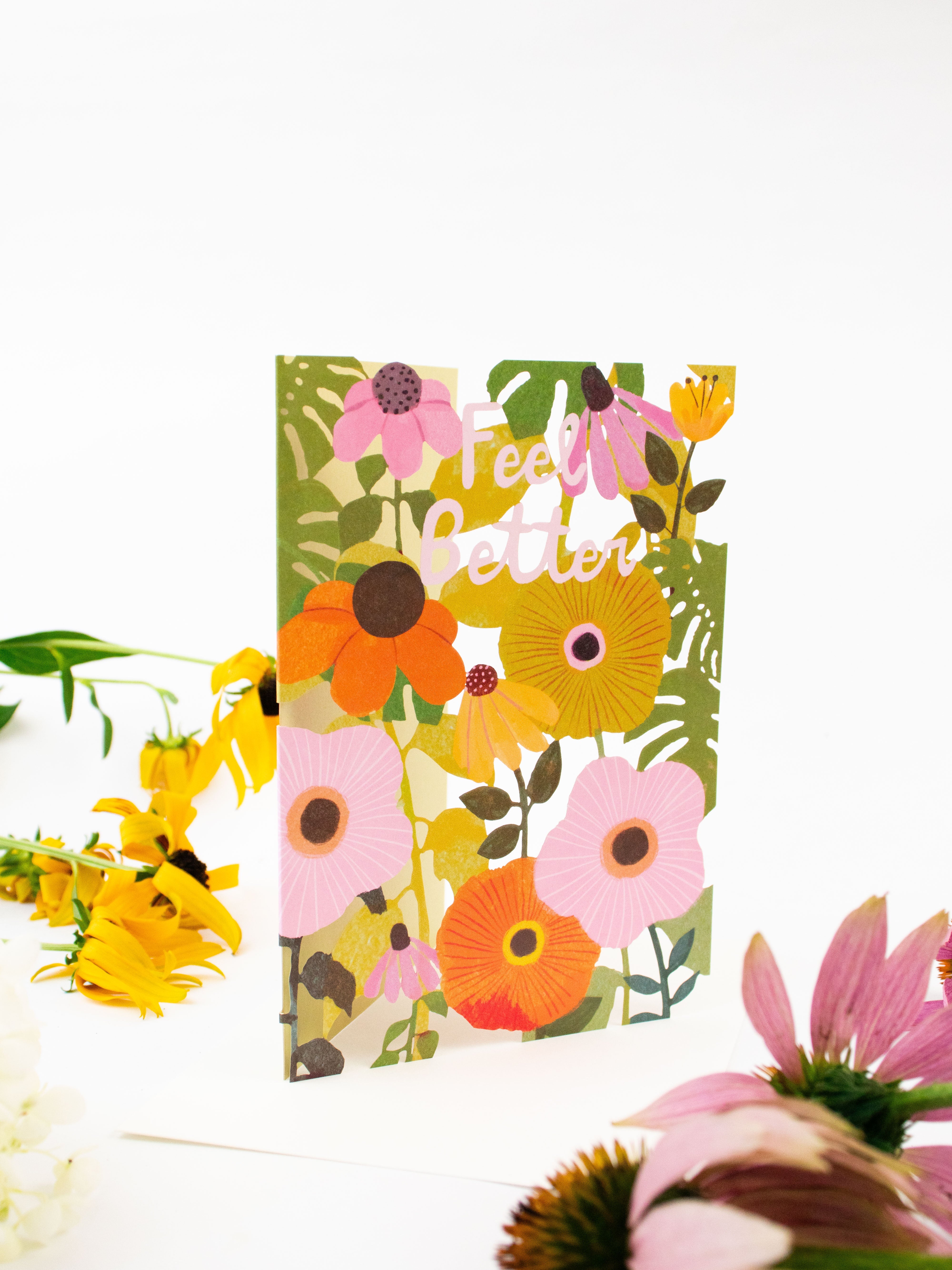 Feel Better Summer Garden Lasercut Card