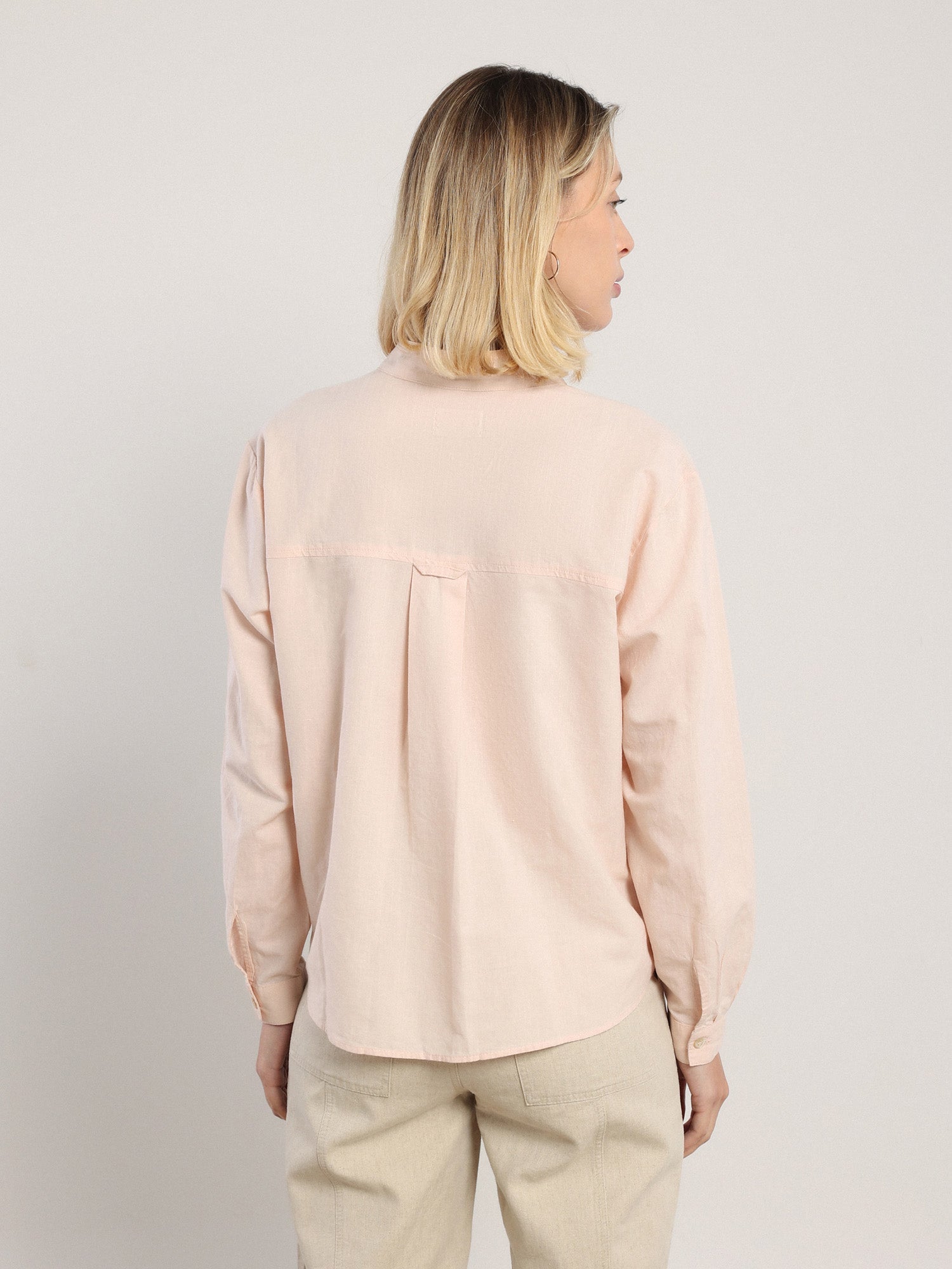 Akhen Button Up - Pale Rose
