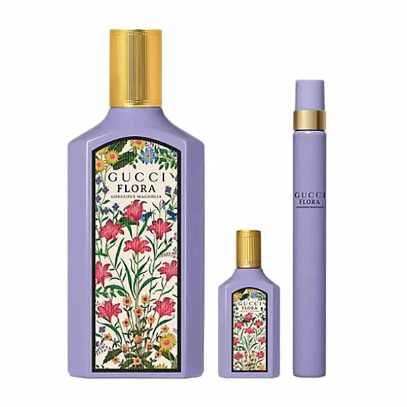 Flora Gorgeous Magnolia By Gucci For Women (3pc Gift Set )