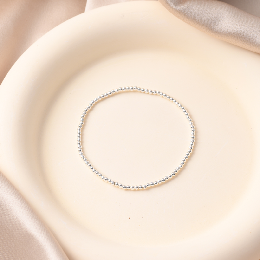 2MM Silver Ball Bracelet