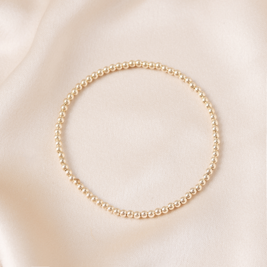 3MM Gold Ball Bracelet