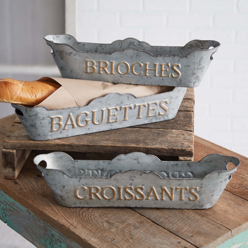 French Country Metal Bread Trays | Set of 3