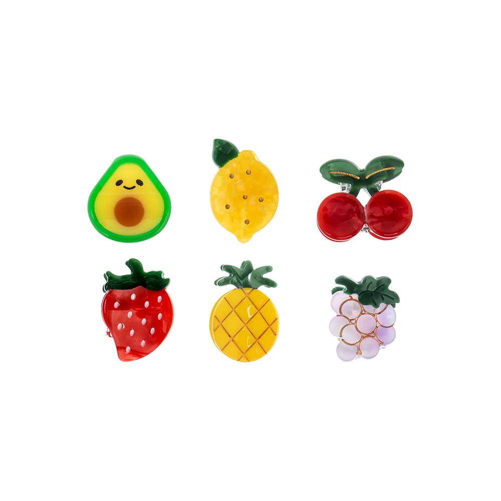 Multi Color Mini Multi Fruit Hair Clip Set - Adina's Jewels
