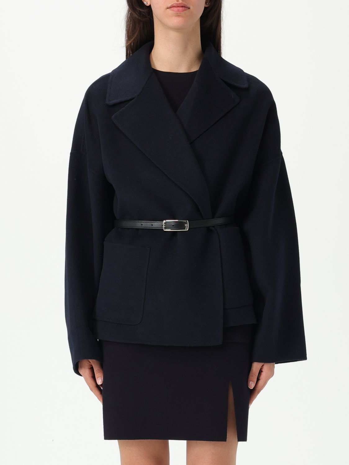 Max Mara Studio Coat Woman Blue