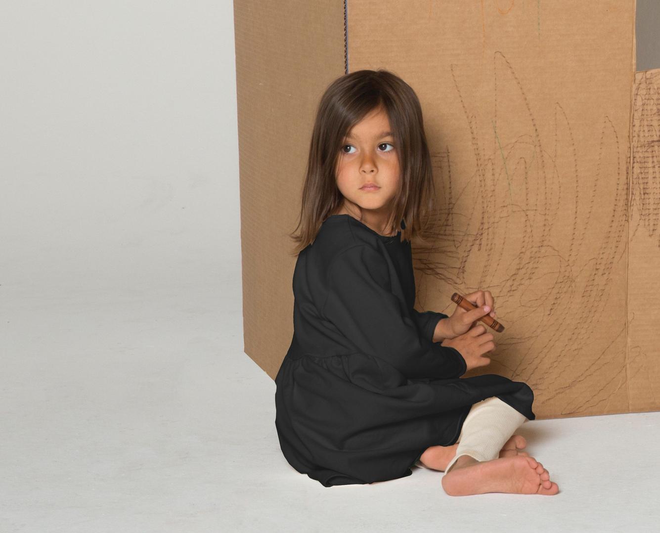 Organic Cotton Terry Dress - Coal