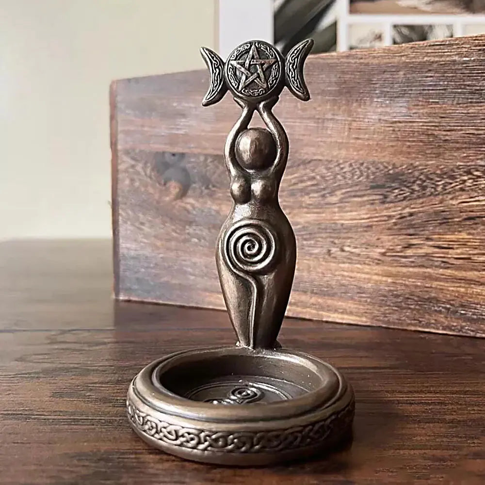 Goddess Triple Moon Candle Holder
