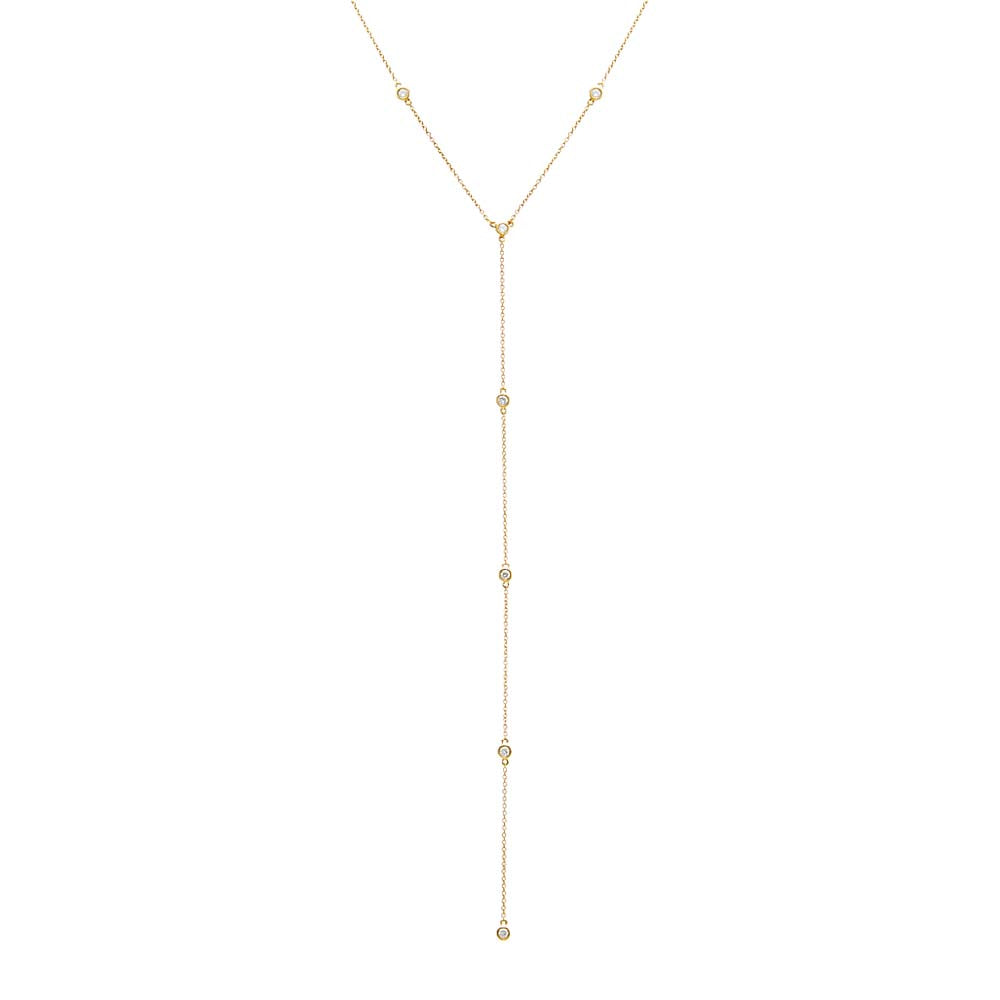 14K Gold Diamond By The Yard Lariat 14K - Adina's Jewels