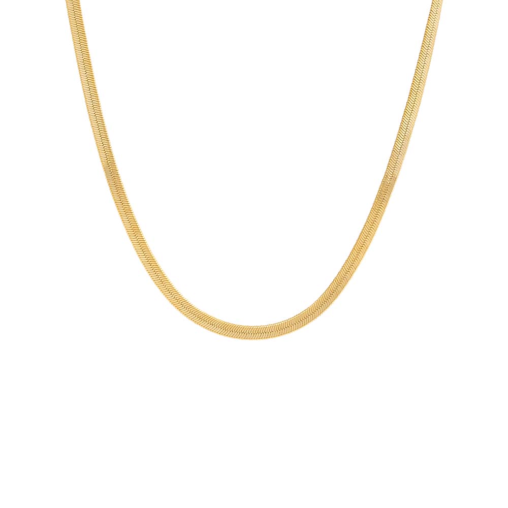 Gold / 4 MM Herringbone Choker - Adina's Jewels