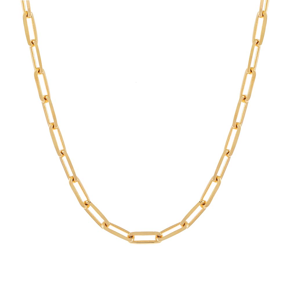Gold / 16" Large Paperclip Link Necklace - Adina's Jewels