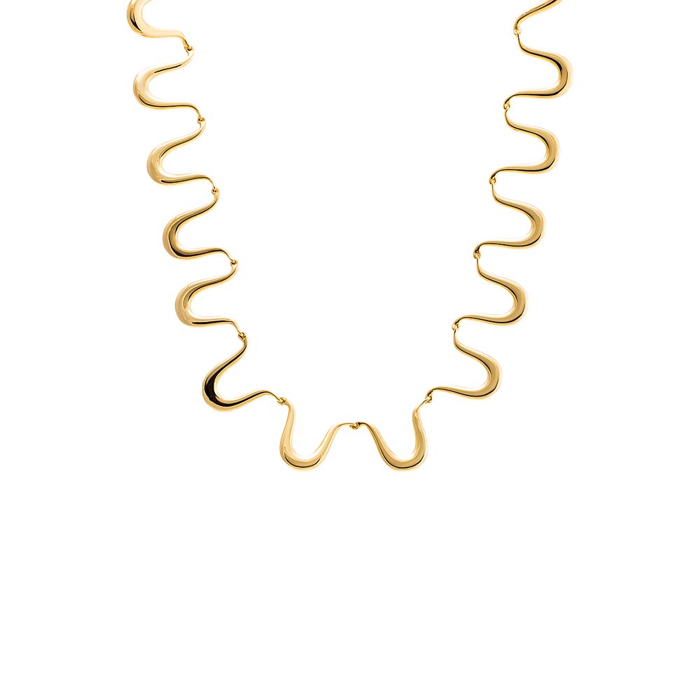 Gold Thin Squiggle Necklace - Adina's Jewels