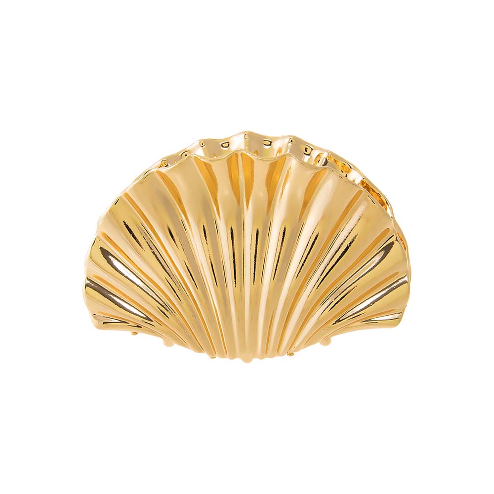 Gold XL Metal Sea Shell Hair Claw Clip - Adina's Jewels