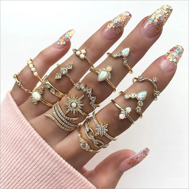 Bohemian Witchy Trendy Ring Sets