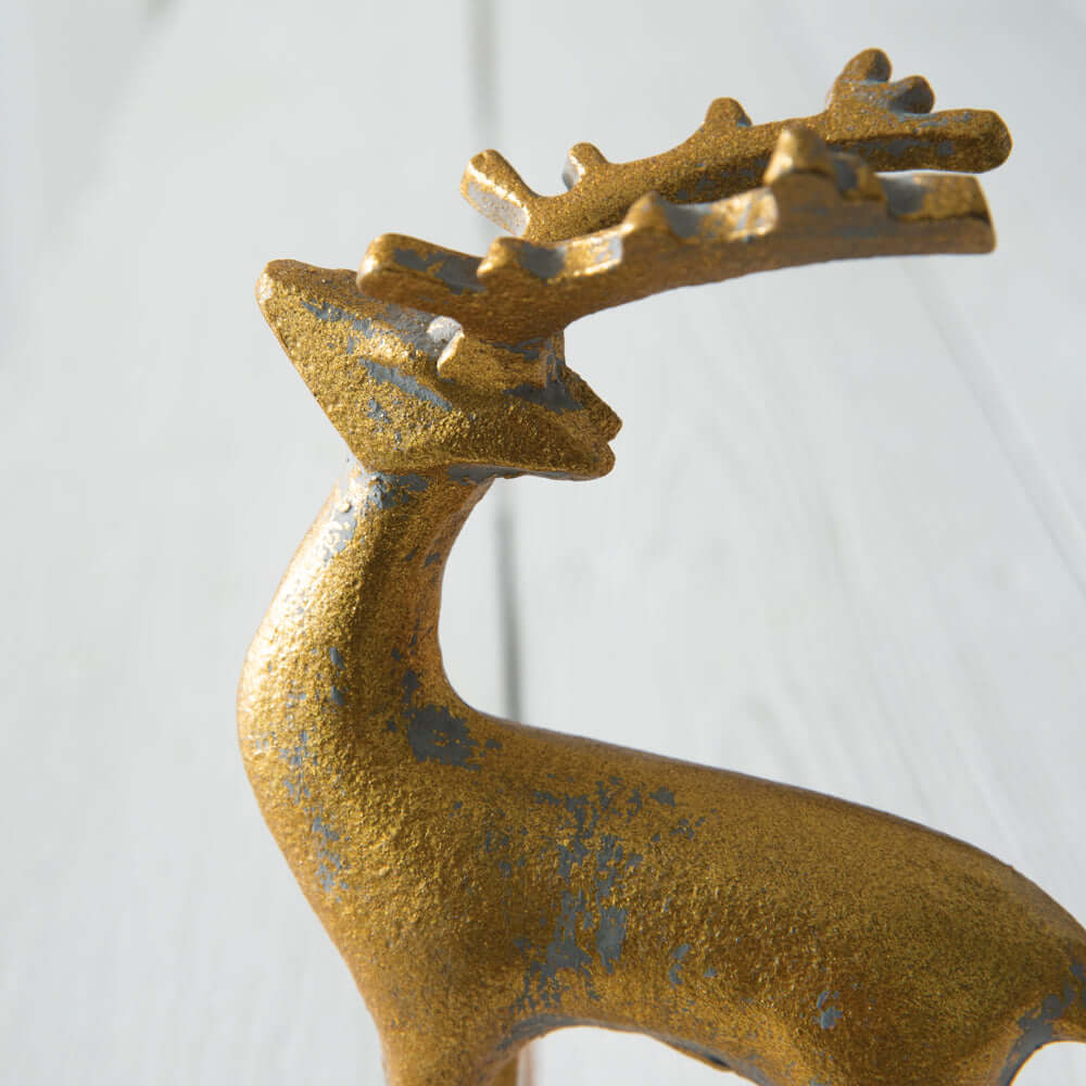 Gold Reindeer Figurines (Set of 3)