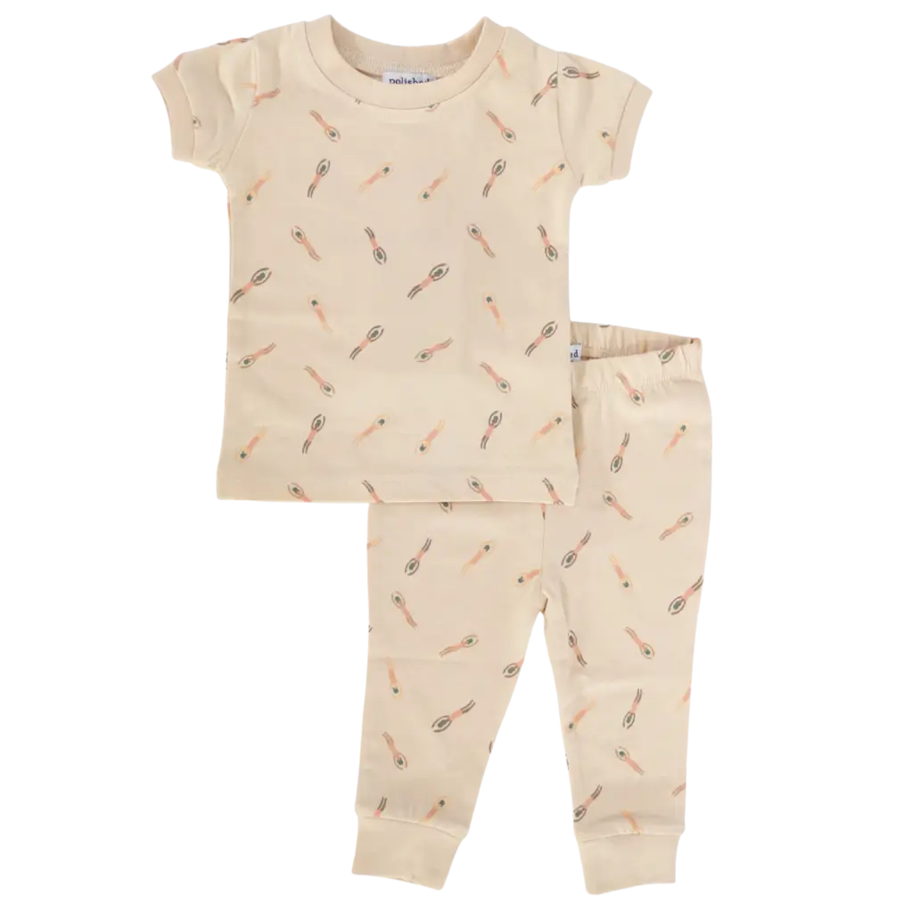 Little Swimmers Baby Pajama Set - Sunkiss