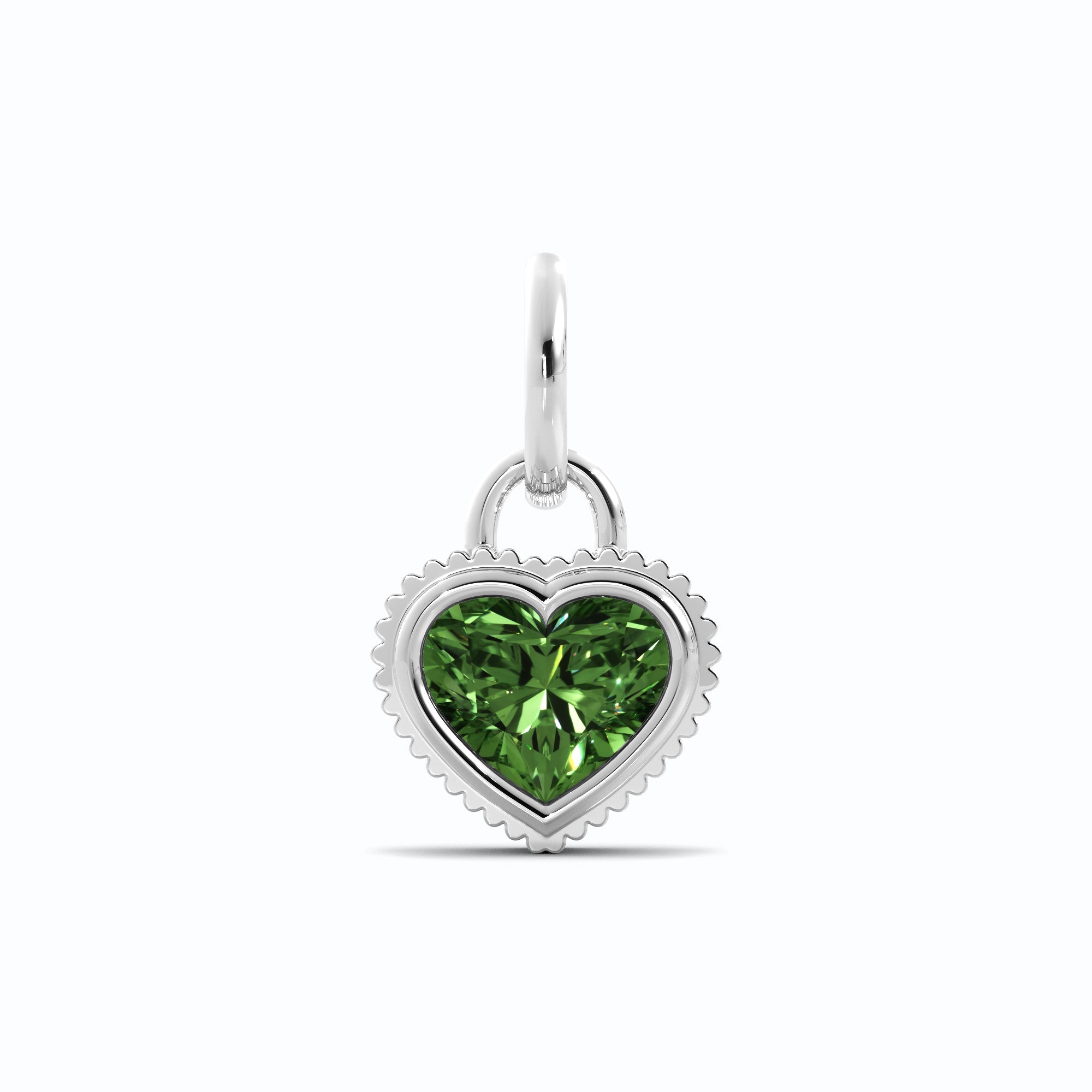 Green Heart Diamond Charm