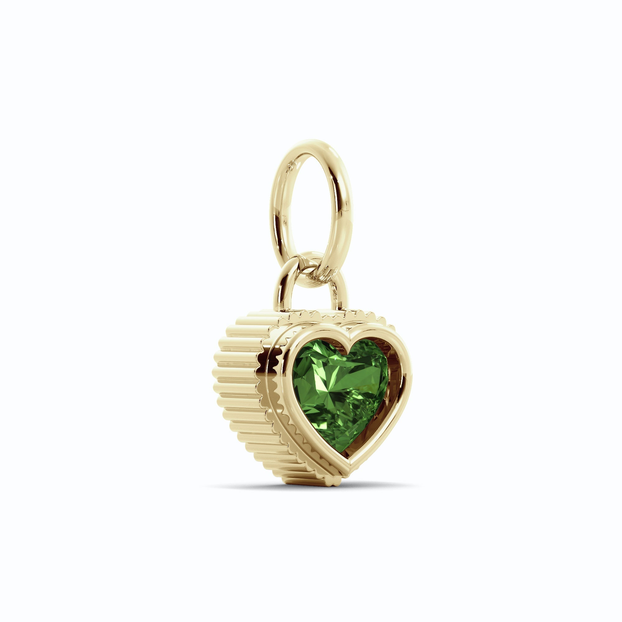 Green Heart Diamond Charm
