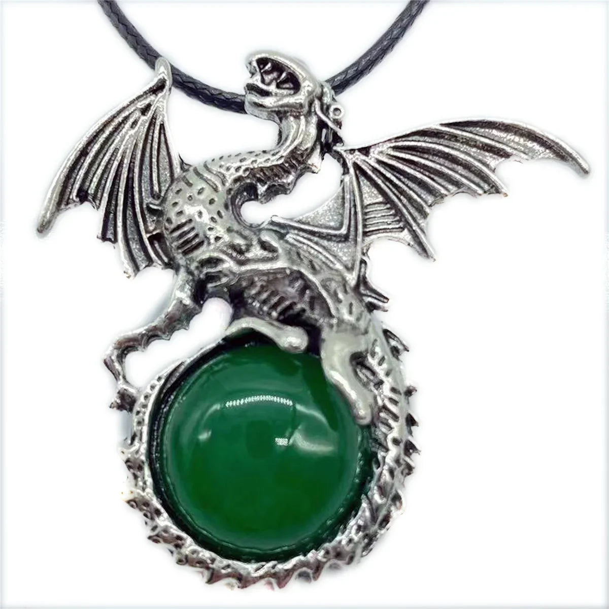 Crystal Circle Dragon Necklaces