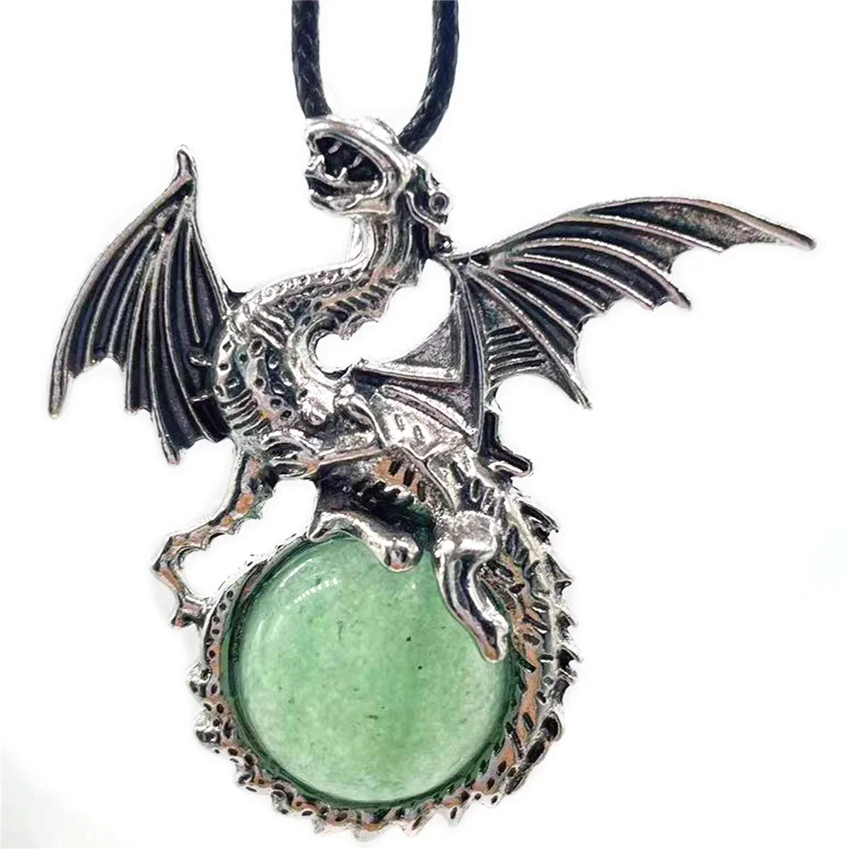 Crystal Circle Dragon Necklaces