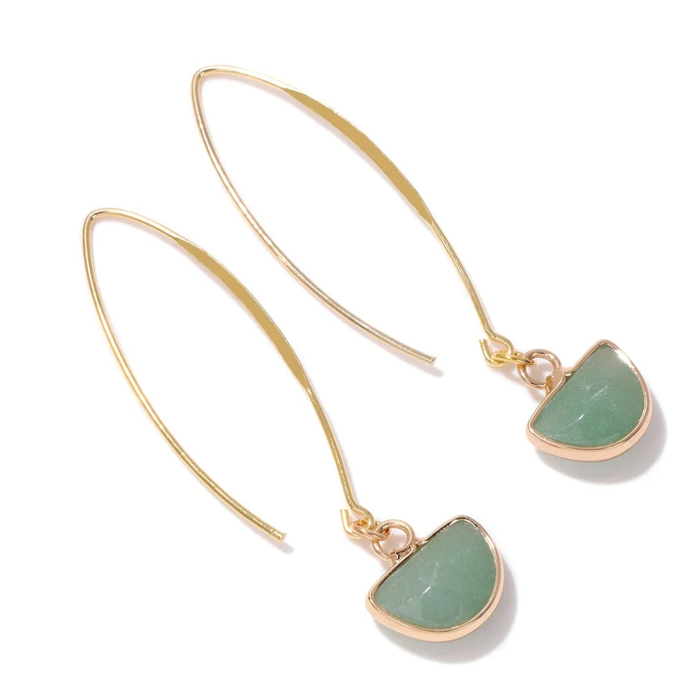 Crystal Faceted Teardrop Gold Earrings