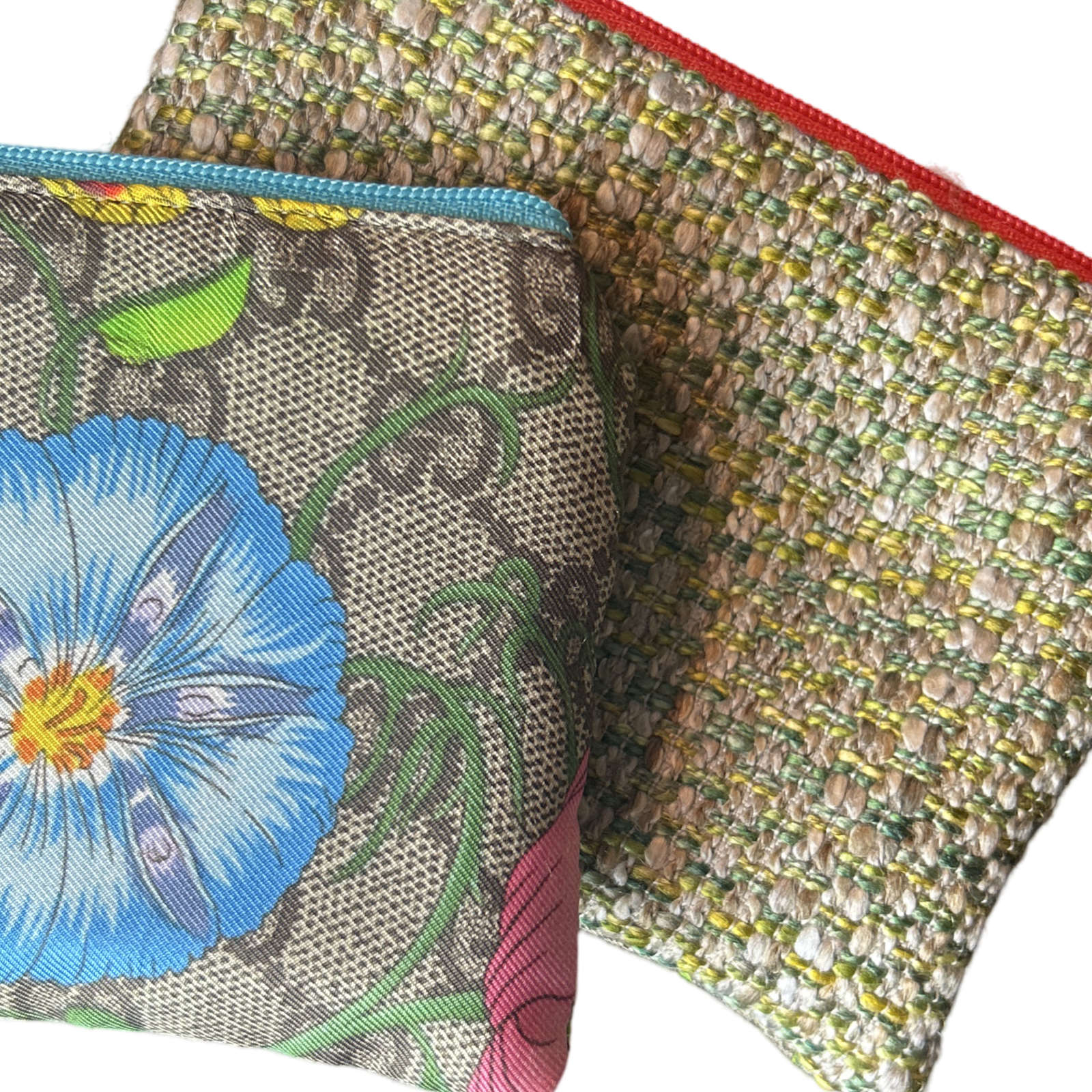 GG Logo Flora Vintage Silk Scarf Coffee Run Keychain Bag