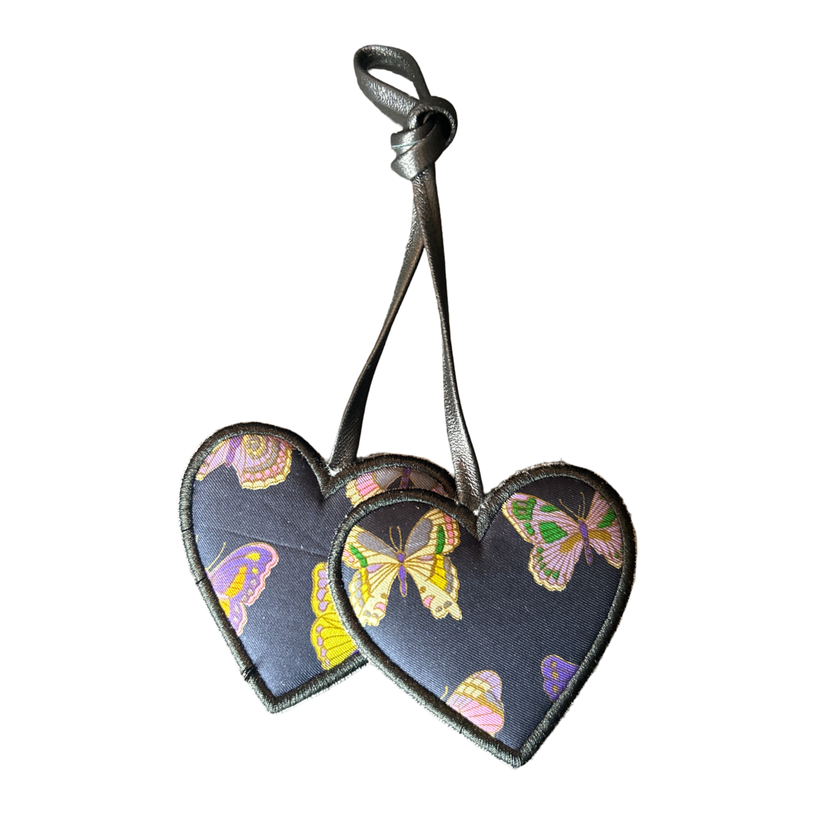 Farfalle Blue Scarf Double Heart Bag Charm