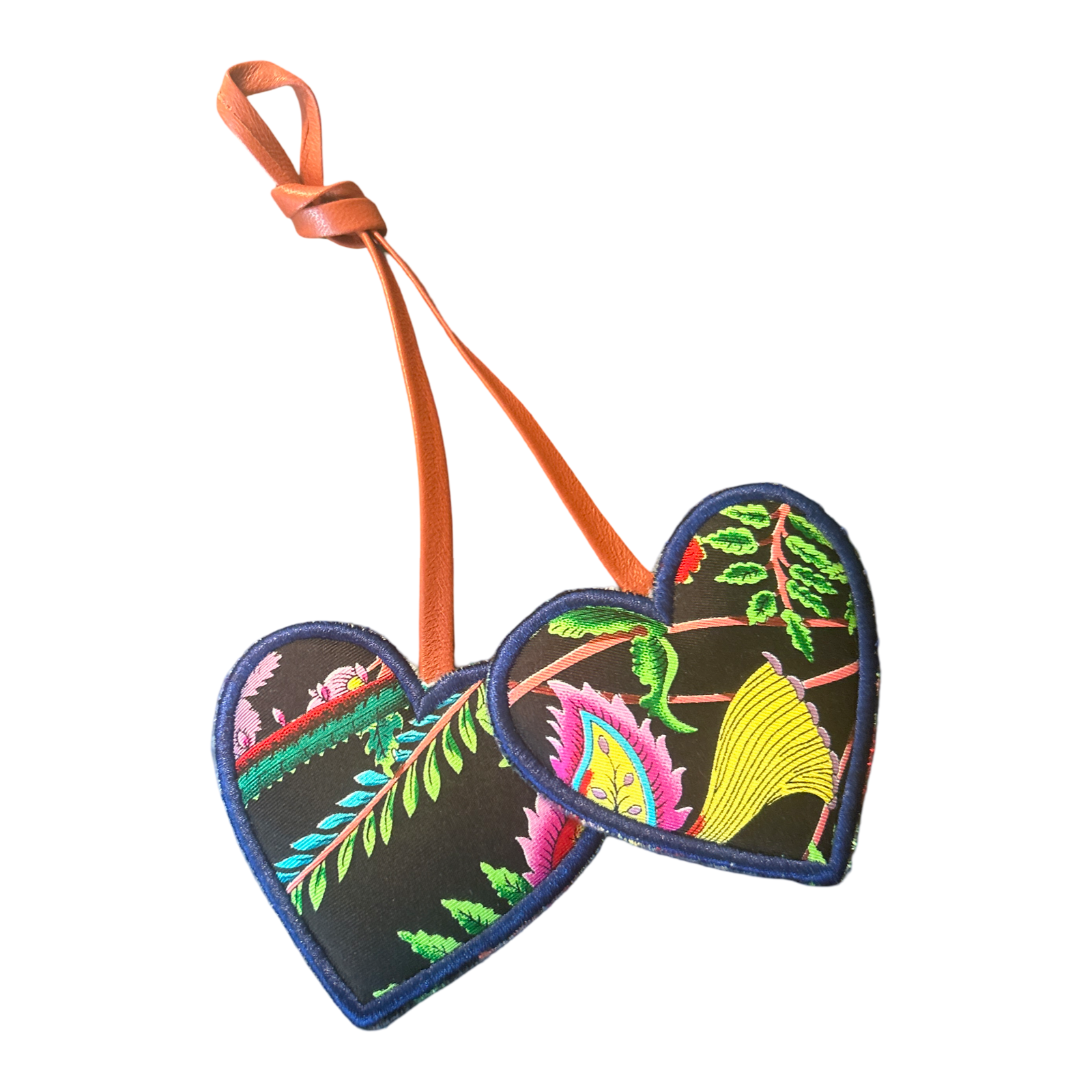Flora Nero Scarf Double Heart Bag Charm