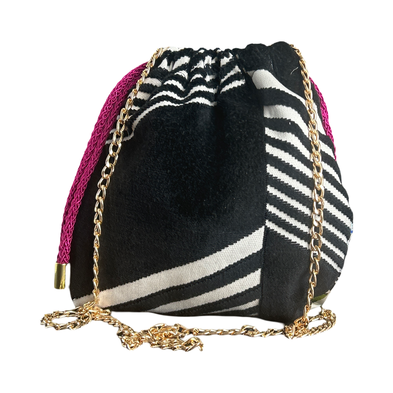 Floral Leopard Vintage Scarf Drawstring Crossbody Bag
