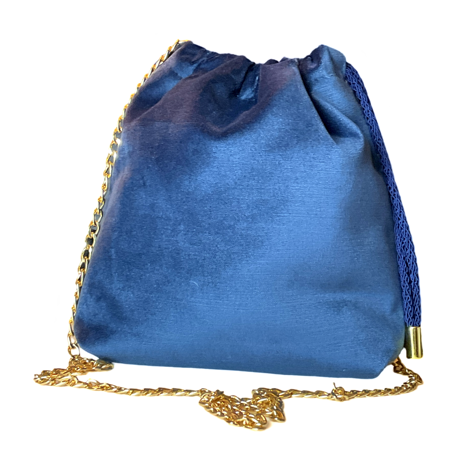 GG Logo Blooms Blue Vintage Scarf Drawstring Crossbody Bag