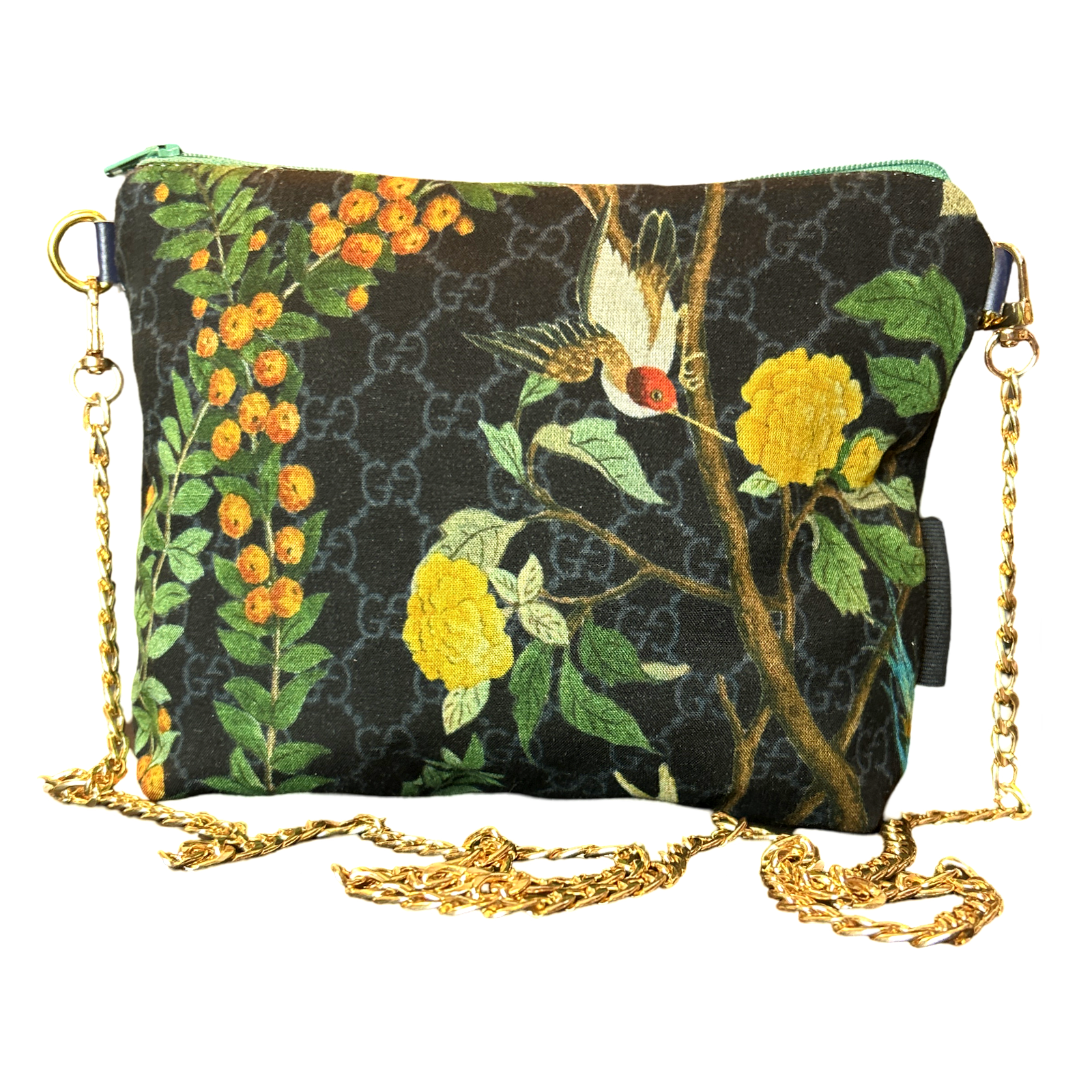 GG Chinoiserie Noir Vintage Silk Scarf Crossbody Bag