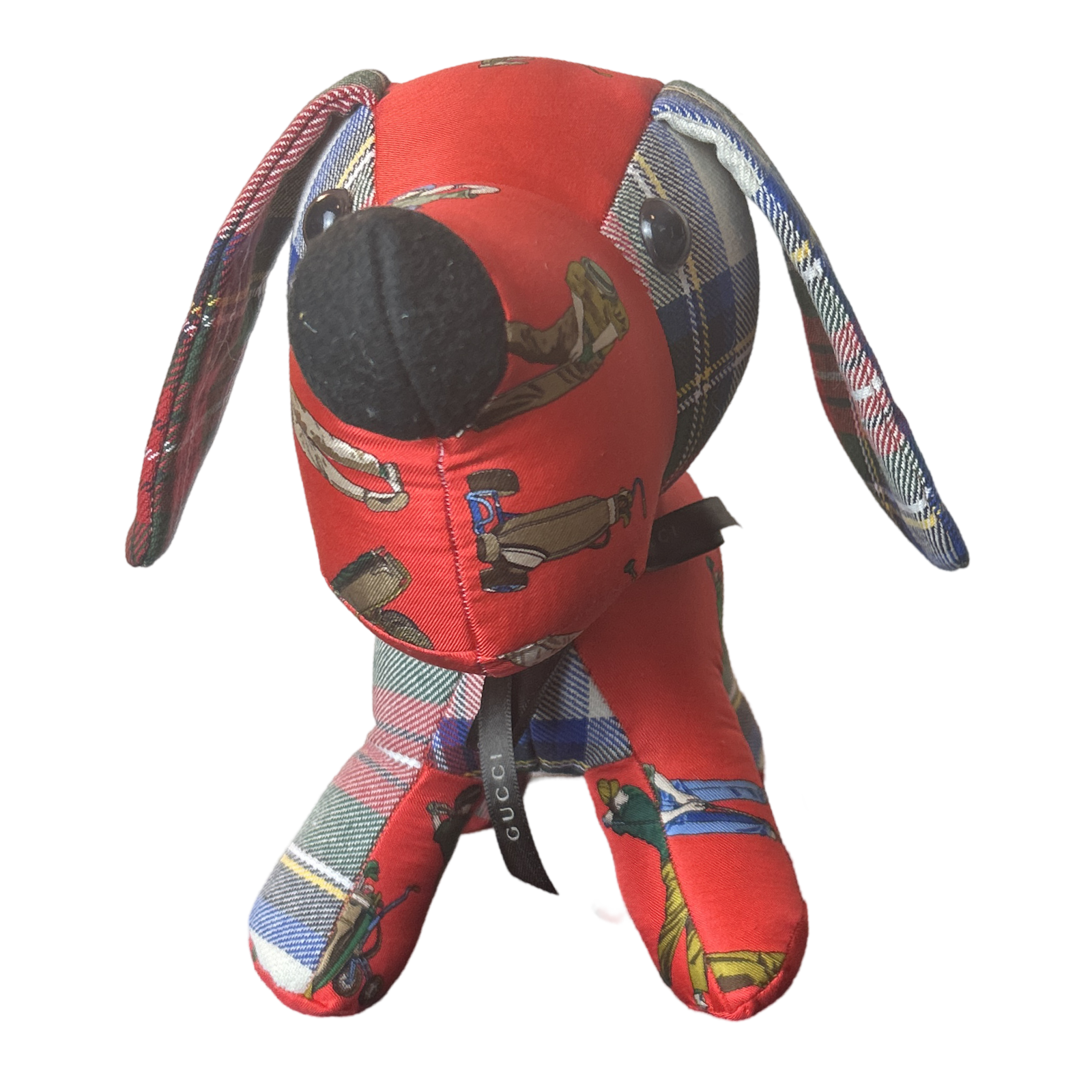 Tee Time Vintage Silk Scarf Patchwork Puppy