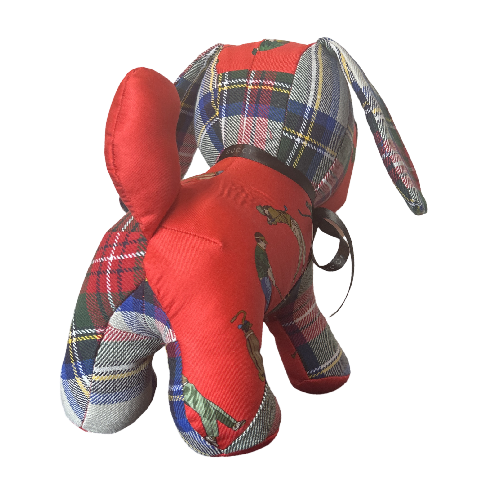 Tee Time Vintage Silk Scarf Patchwork Puppy