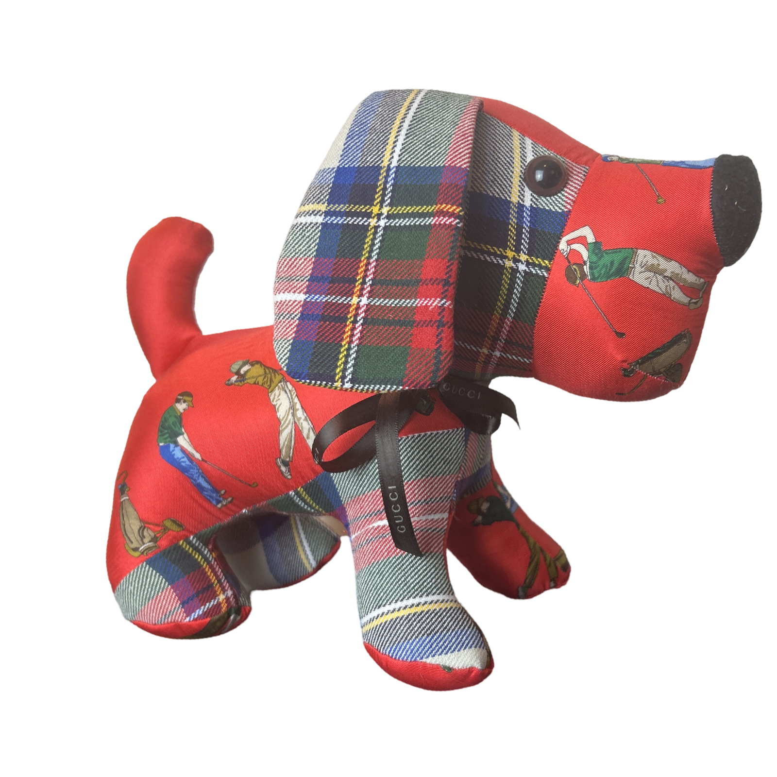 Tee Time Vintage Silk Scarf Patchwork Puppy