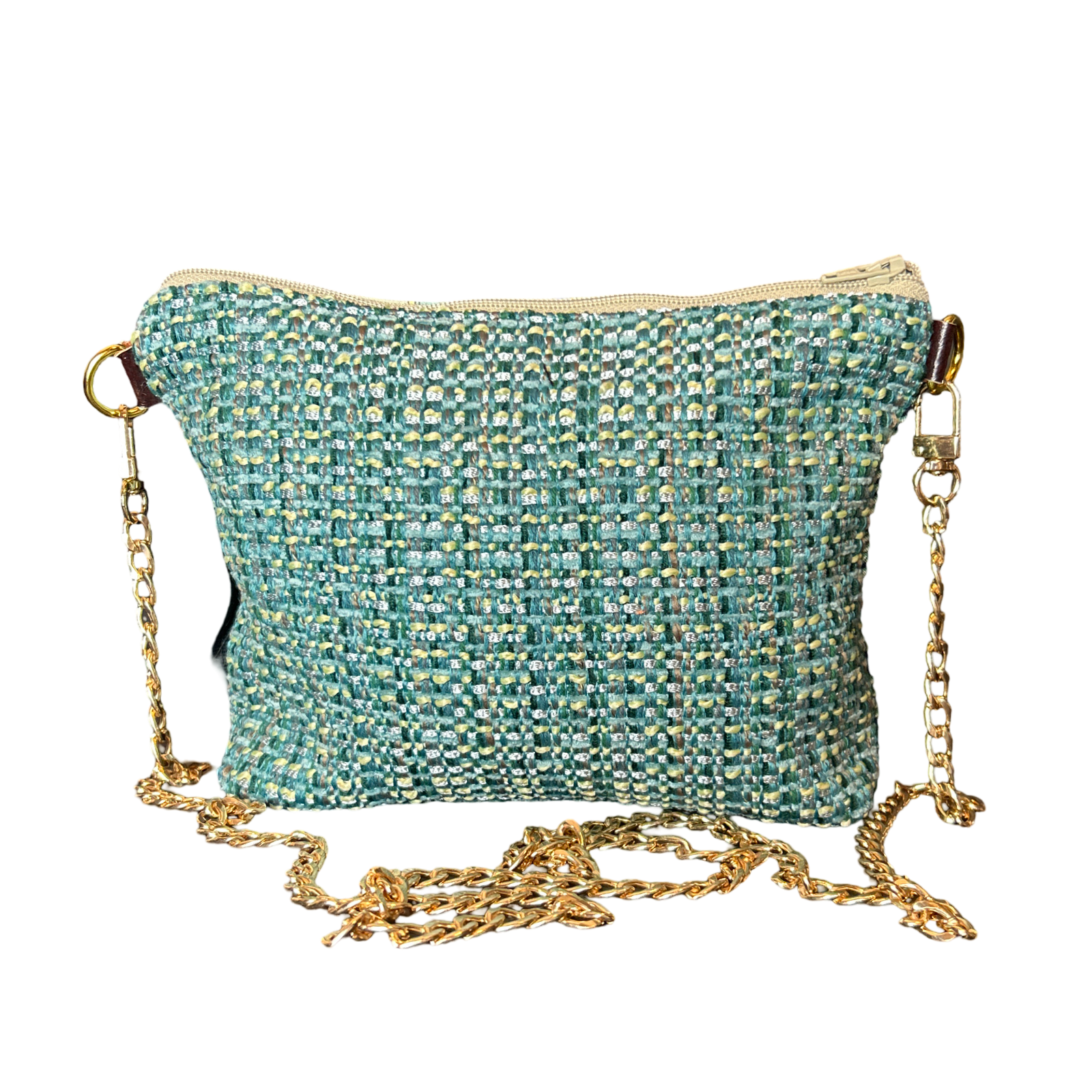 Fringe Harness Vintage Silk Scarf Crossbody Bag