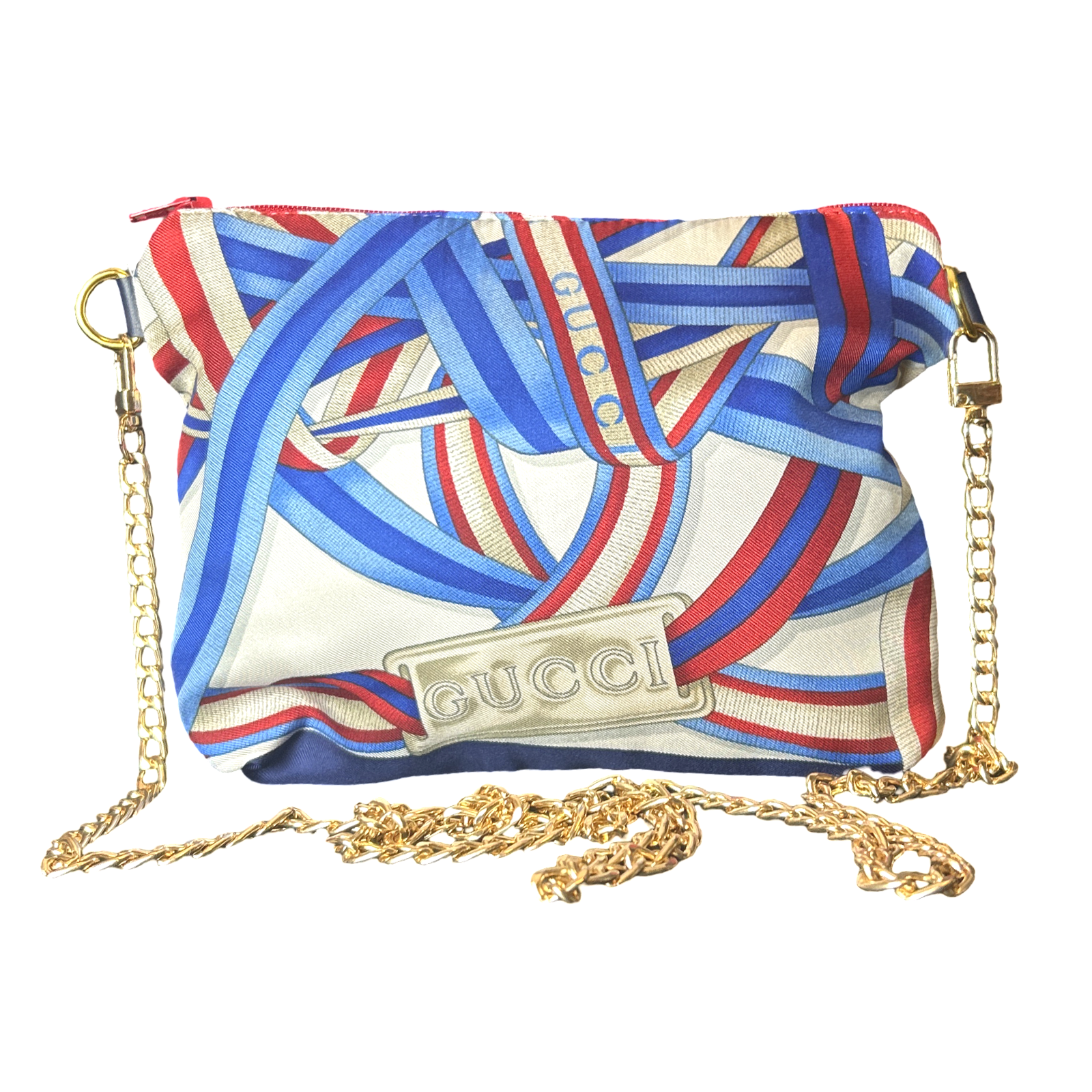 Ribbons Vintage Silk Scarf Crossbody Bag