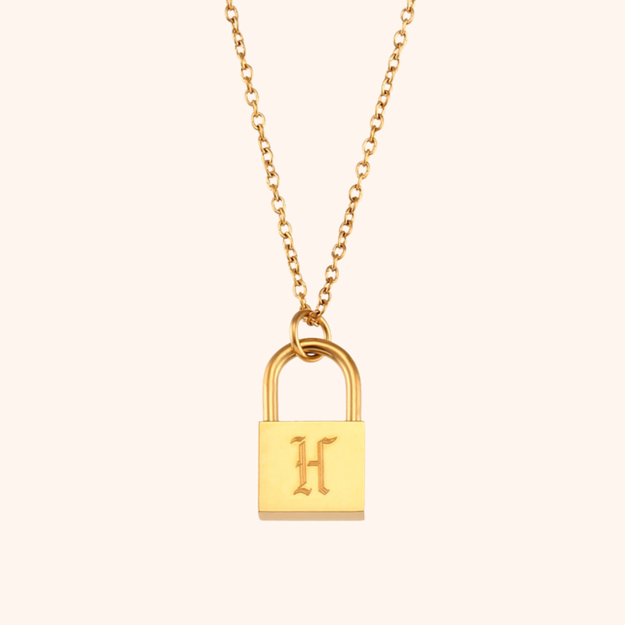 Initial Lock Necklace