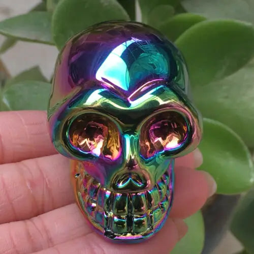 Rainbow Hematite Crystal Skull
