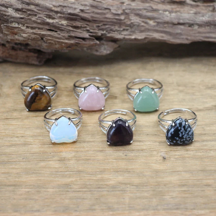 Crystal Heart Rings