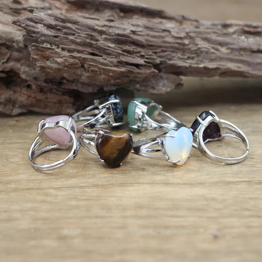 Crystal Heart Rings