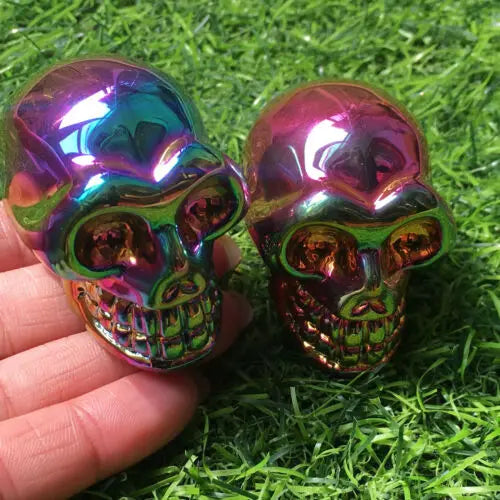 Rainbow Hematite Crystal Skull