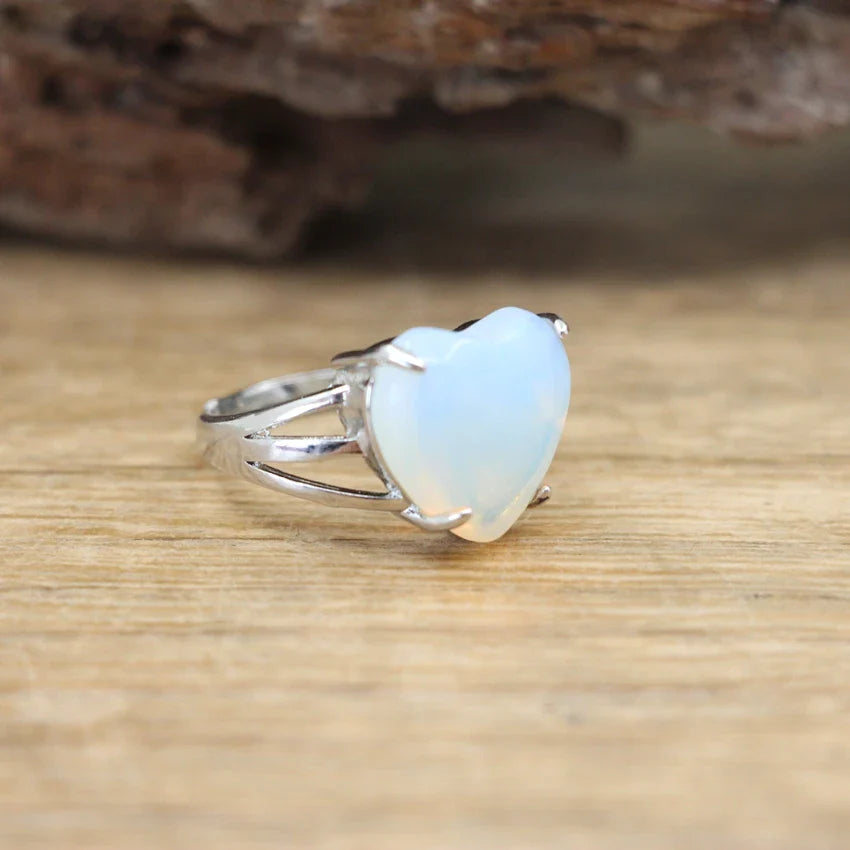 Crystal Heart Rings