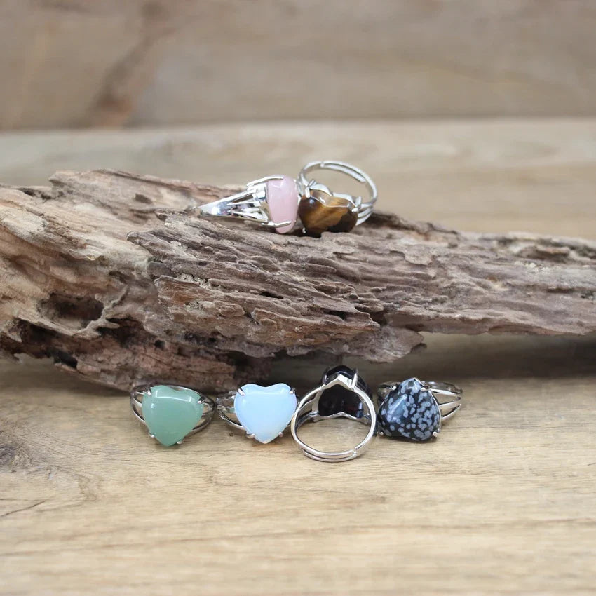 Crystal Heart Rings