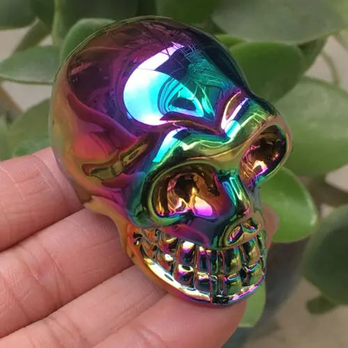 Rainbow Hematite Crystal Skull